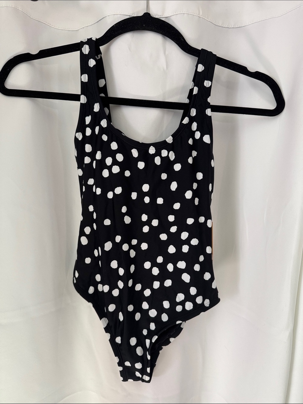 Kona Sol polka dot one-piece swimsuit in black and white size XS (0-2) NWT